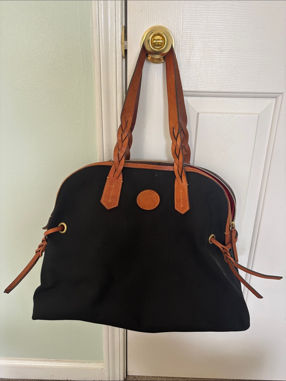Dooney & Bourke Black and Brown Shoulder Bag